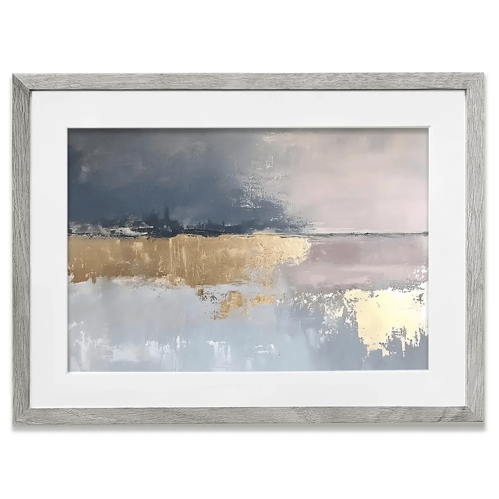 Coastal Gold Abstract Framed Art Print Coastal Gold Abstract Framed Art Print wall art product RileyB - Independent