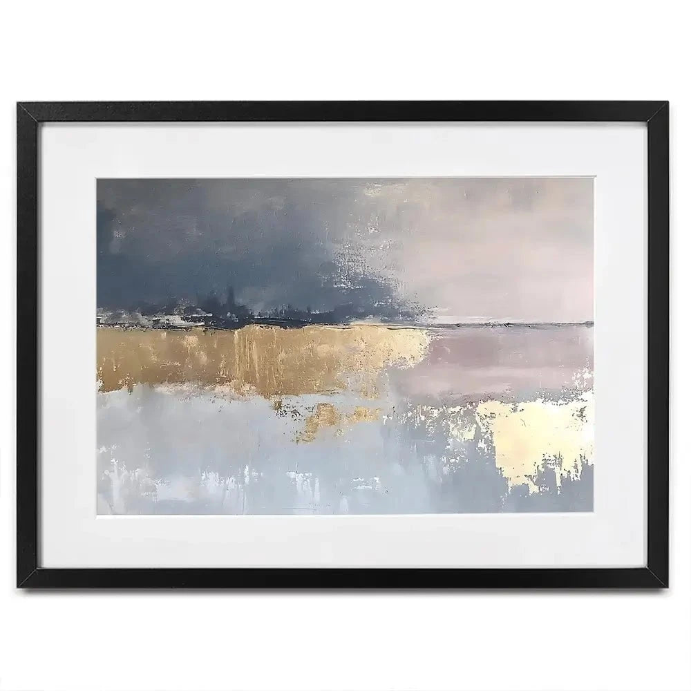 Coastal Gold Abstract Framed Art Print Coastal Gold Abstract Framed Art Print wall art product RileyB - Independent