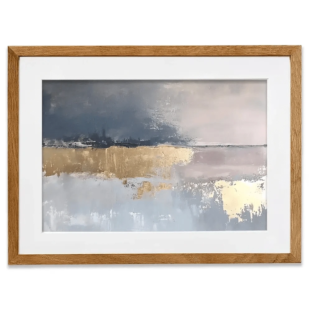 Coastal Gold Abstract Framed Art Print Coastal Gold Abstract Framed Art Print wall art product RileyB - Independent