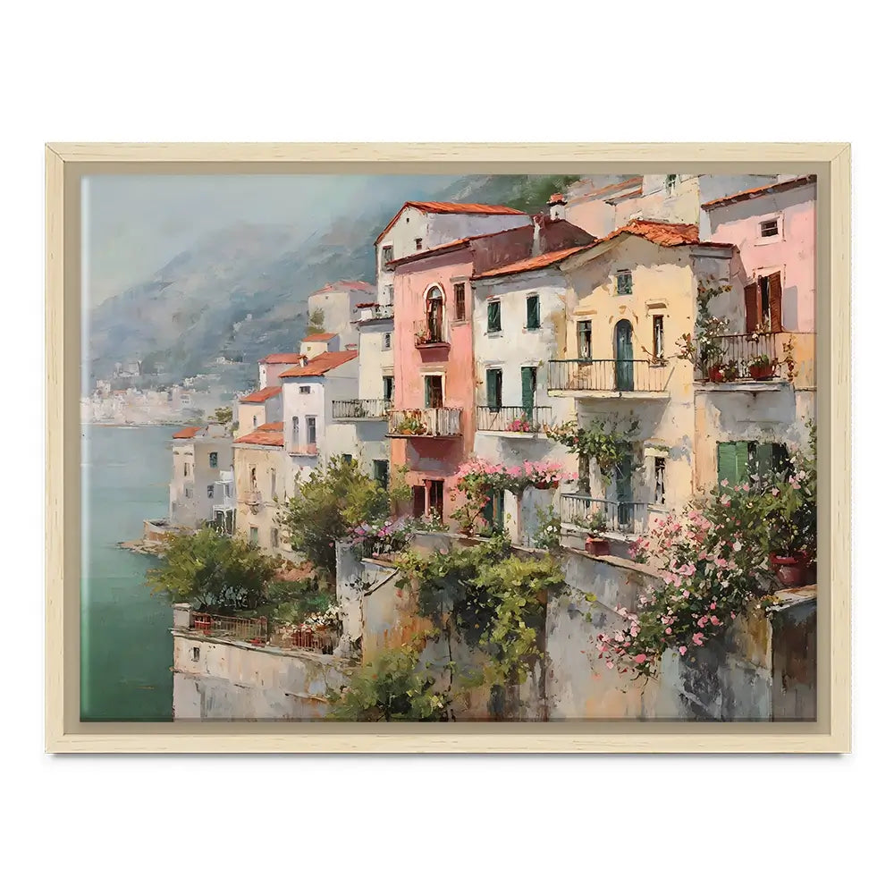 Coastal Italian Village Canvas Print Coastal Italian Village Canvas Print wall art product Art by Özge - Independent