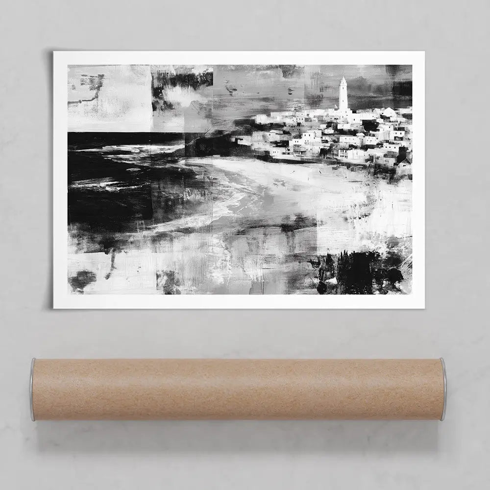 Coastal Lighthouse Town Art Print Coastal Lighthouse Town Art Print wall art product Chromatic Storm Studio