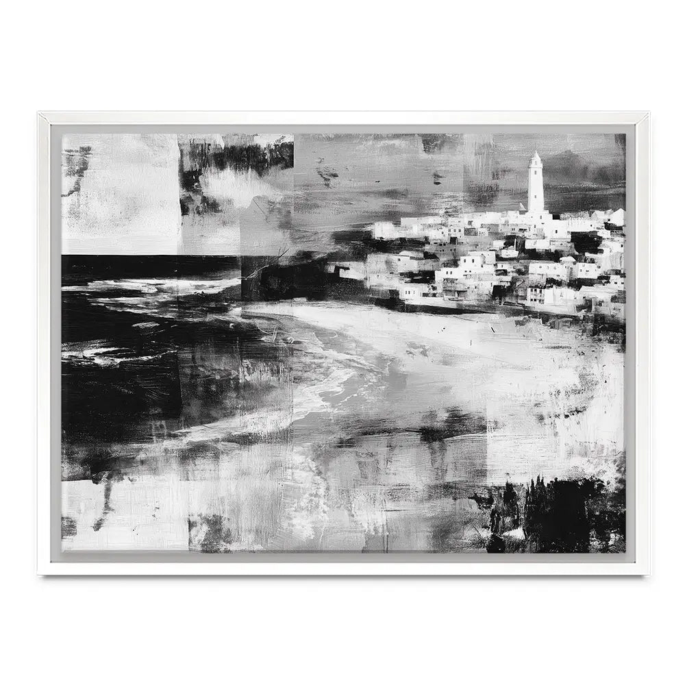 Coastal Lighthouse Town Canvas Print Coastal Lighthouse Town Canvas Print wall art product Chromatic Storm Studio