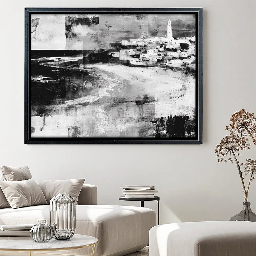 Coastal Lighthouse Town Canvas Print Coastal Lighthouse Town Canvas Print wall art product Chromatic Storm Studio