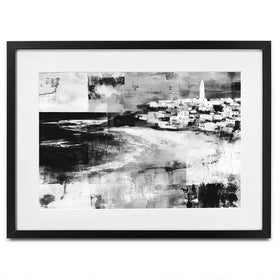Coastal Lighthouse Town Framed Art Print Coastal Lighthouse Town Framed Art Print wall art product Chromatic Storm Studio