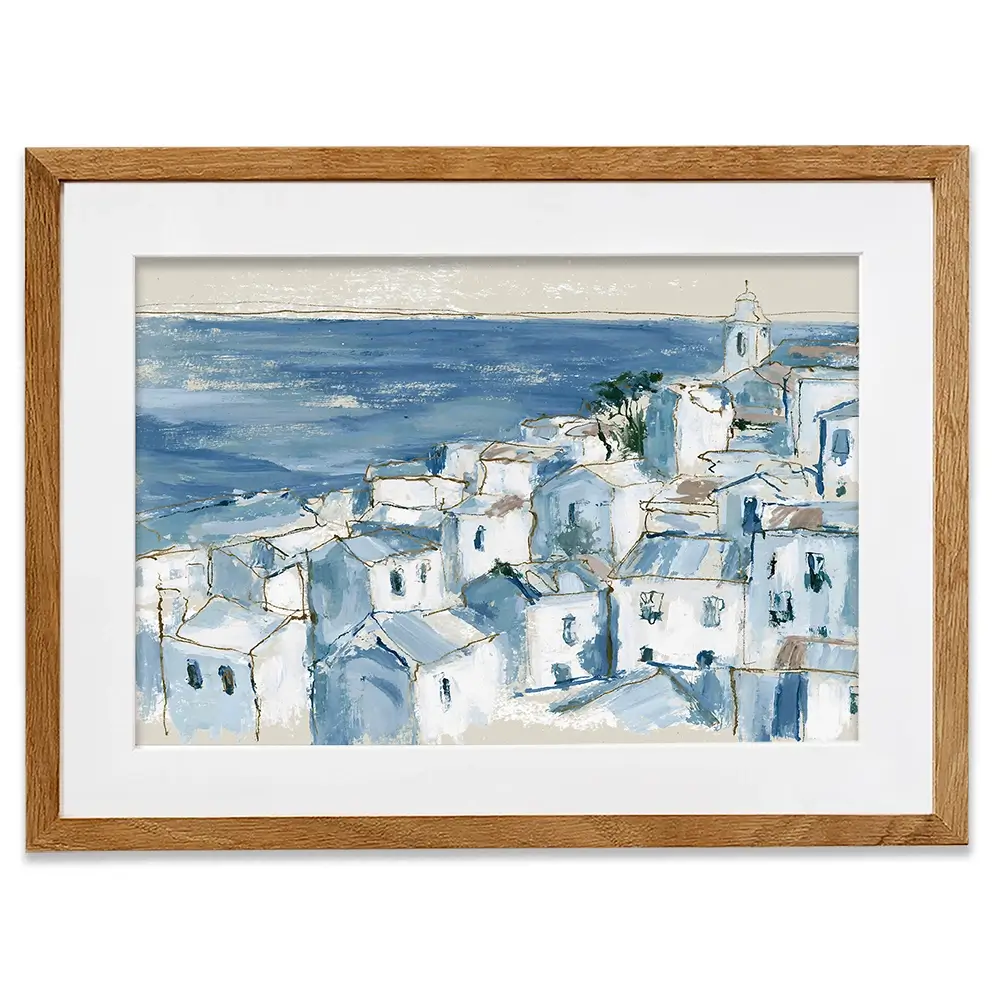 Coastal Village Above Sea Framed Art Print Coastal Village Above Sea Framed Art Print wall art product Chromatic Storm Studio