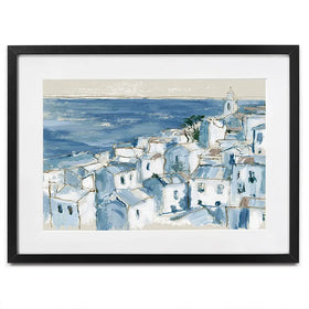 Coastal Village Above Sea Framed Art Print Coastal Village Above Sea Framed Art Print wall art product Chromatic Storm Studio