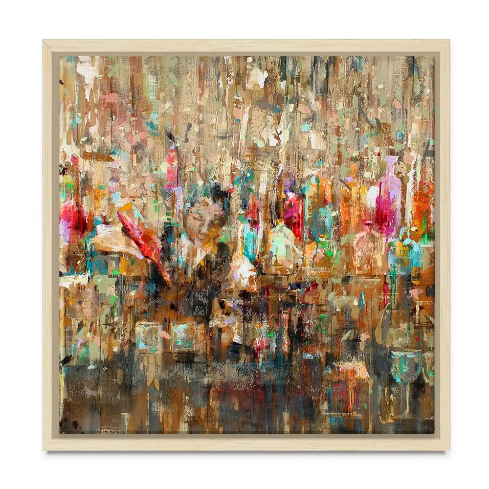 Cocktail Bar Square Canvas Print Cocktail Bar Square Canvas Print wall art product Studio Paint-Ing