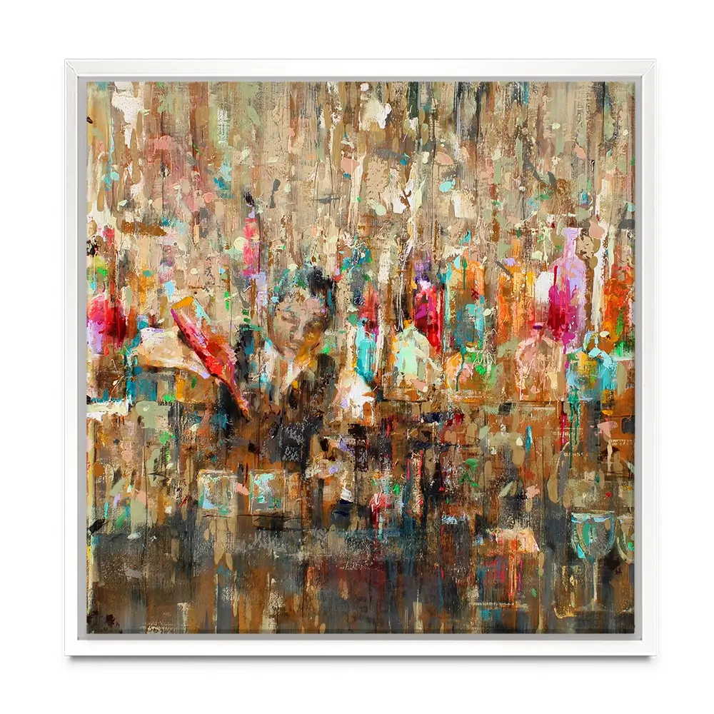 Cocktail Bar Square Canvas Print Cocktail Bar Square Canvas Print wall art product Studio Paint-Ing