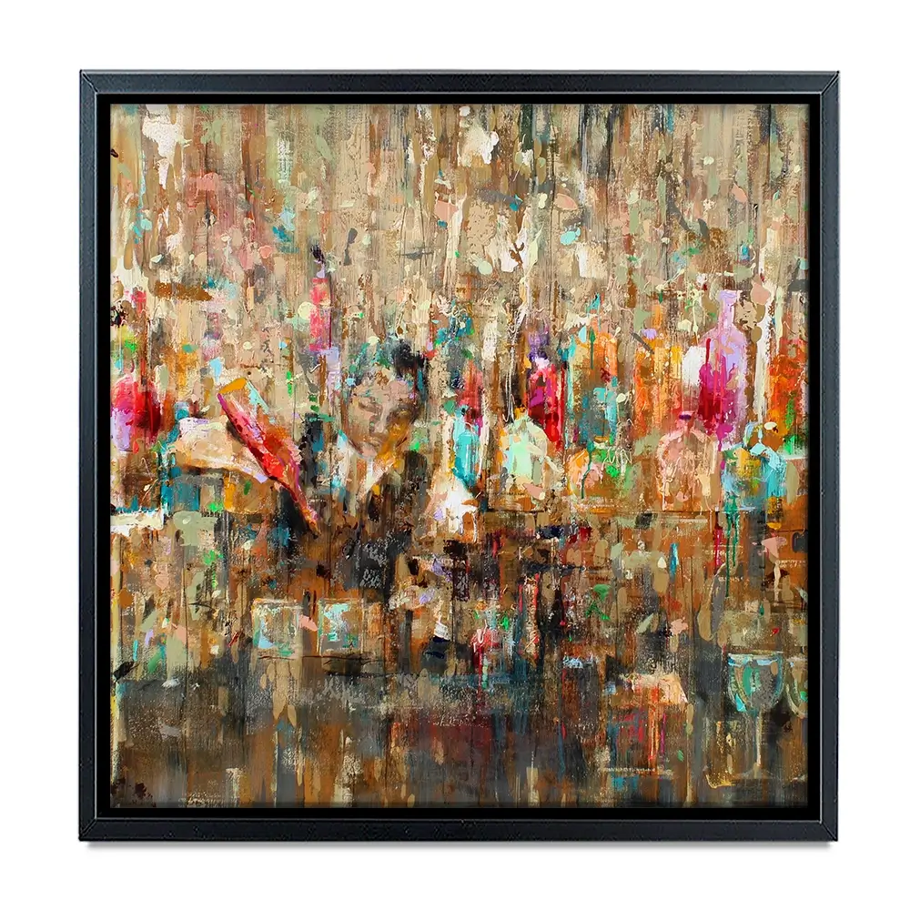 Cocktail Bar Square Canvas Print Cocktail Bar Square Canvas Print wall art product Studio Paint-Ing