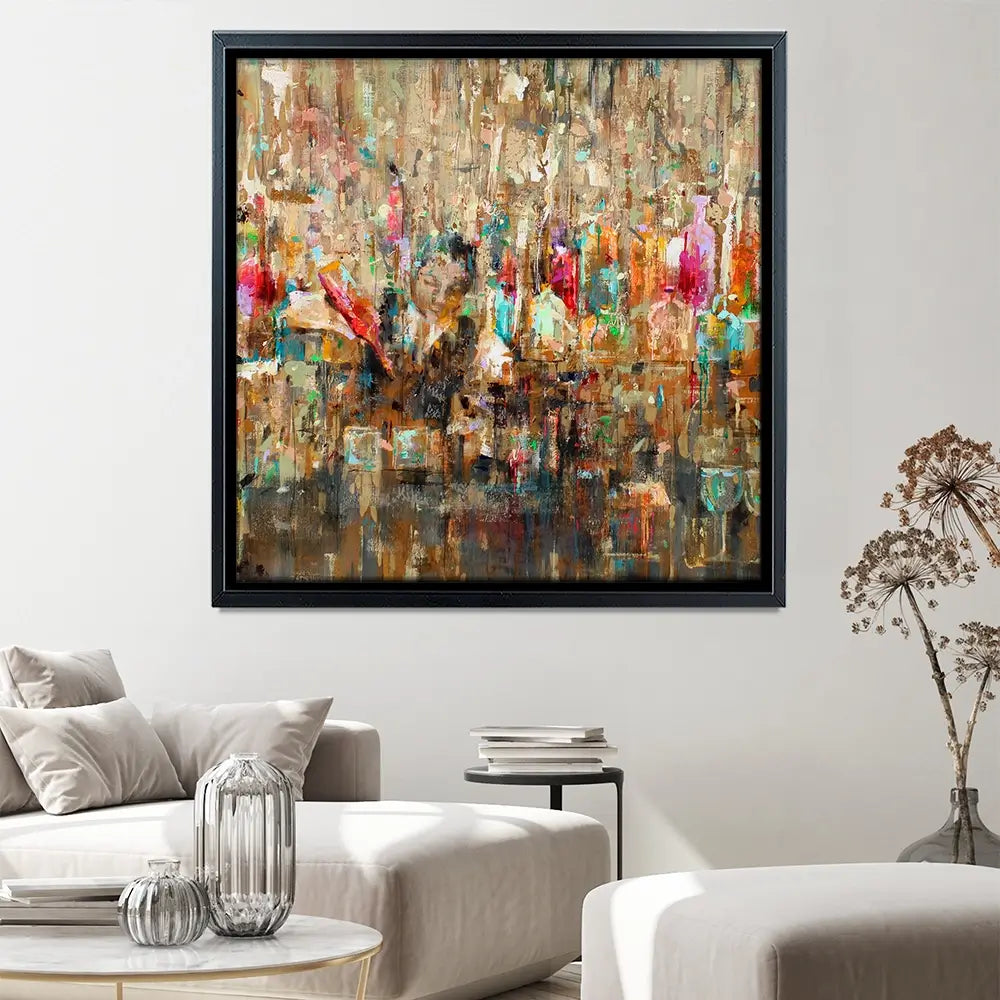 Cocktail Bar Square Canvas Print Cocktail Bar Square Canvas Print wall art product Studio Paint-Ing