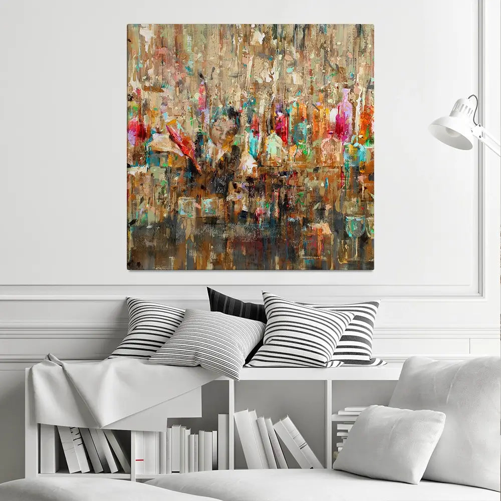 Cocktail Bar Square Canvas Print Cocktail Bar Square Canvas Print wall art product Studio Paint-Ing