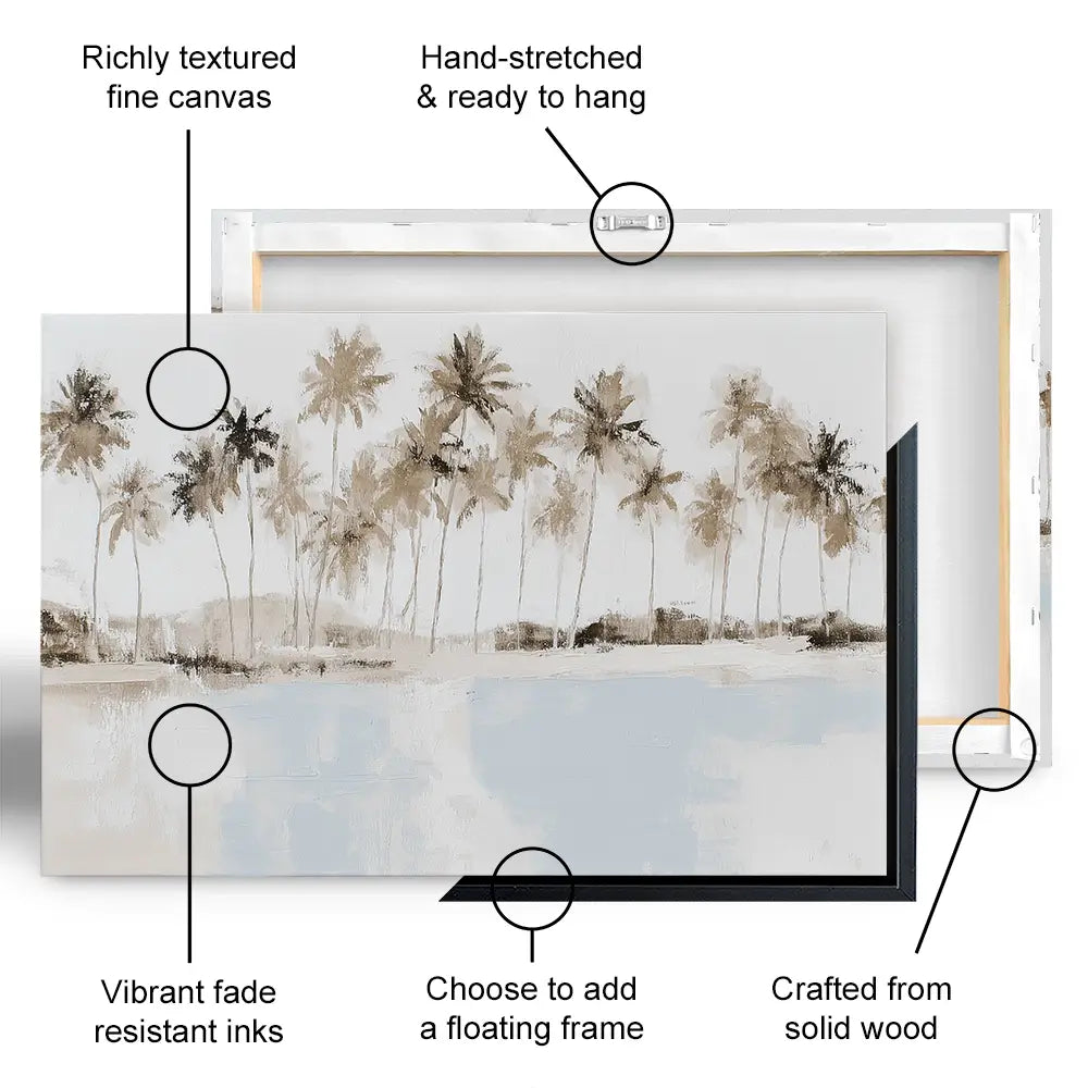 Coconut Palms Lagoon Canvas Print Coconut Palms Lagoon Canvas Print wall art product Chromatic Storm Studio