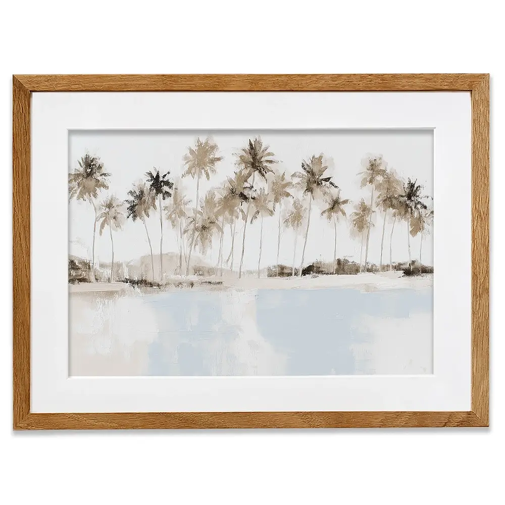 Coconut Palms Lagoon Framed Art Print Coconut Palms Lagoon Framed Art Print wall art product Chromatic Storm Studio