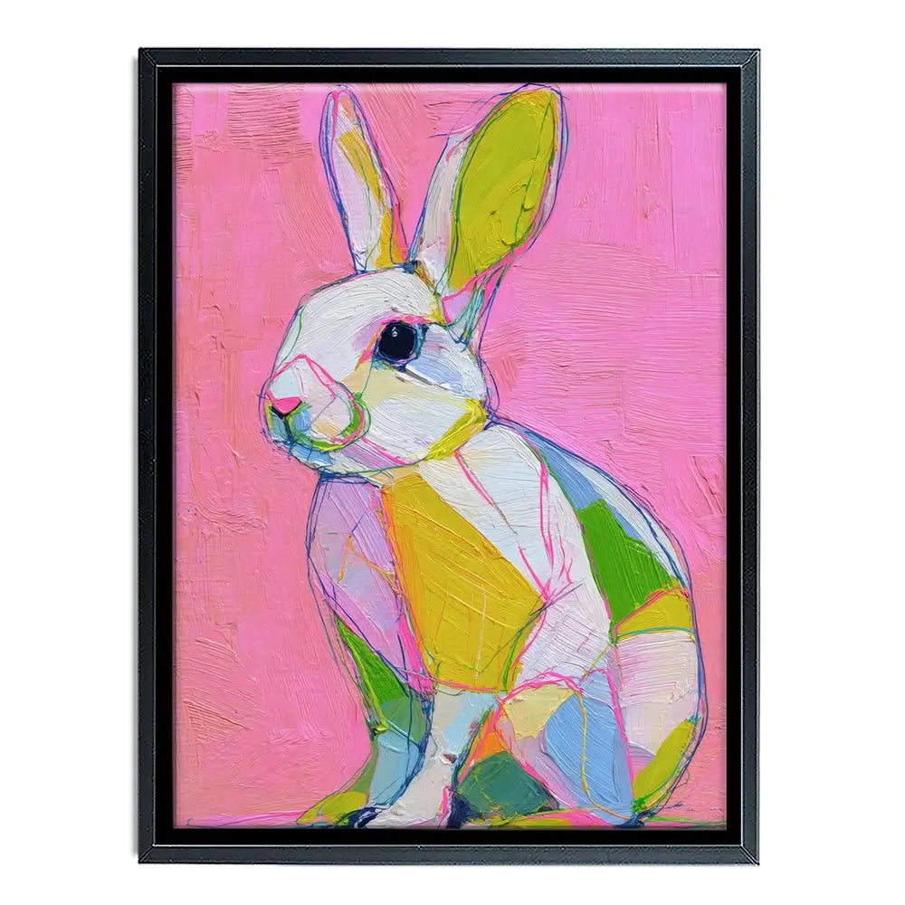 Colour Block Bunny Canvas Print Colour Block Bunny Canvas Print wall art product Petals Prints Design - Independent