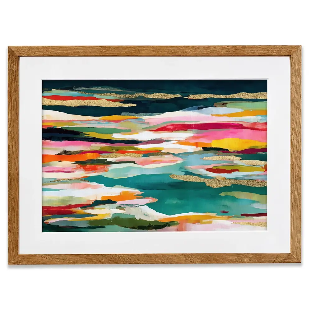 Colour Strata Gold Framed Art Print Colour Strata Gold Framed Art Print wall art product Chromatic Storm Studio