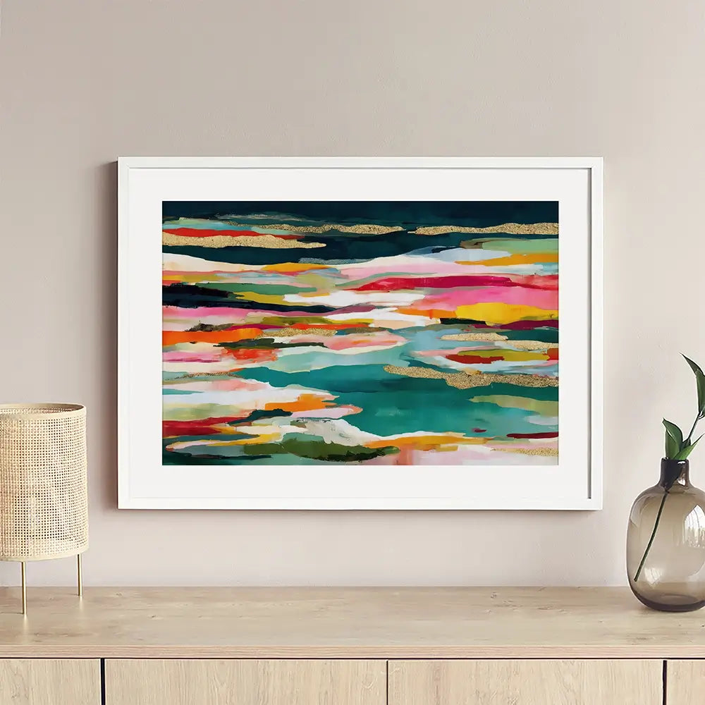 Colour Strata Gold Framed Art Print Colour Strata Gold Framed Art Print wall art product Chromatic Storm Studio