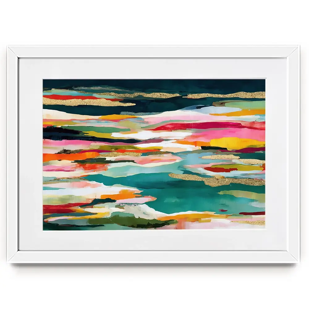 Colour Strata Gold Framed Art Print Colour Strata Gold Framed Art Print wall art product Chromatic Storm Studio