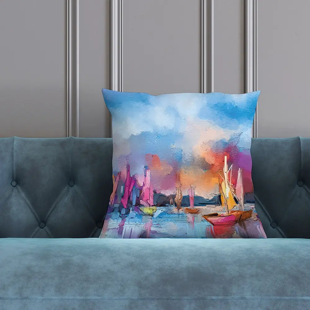 Coloured Boats Cushion Coloured Boats Cushion wall art product pluie_r / Shutterstock