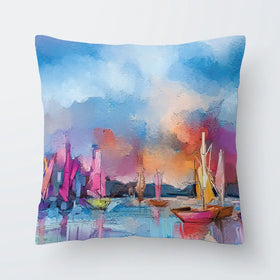 Coloured Boats Cushion Coloured Boats Cushion wall art product pluie_r / Shutterstock