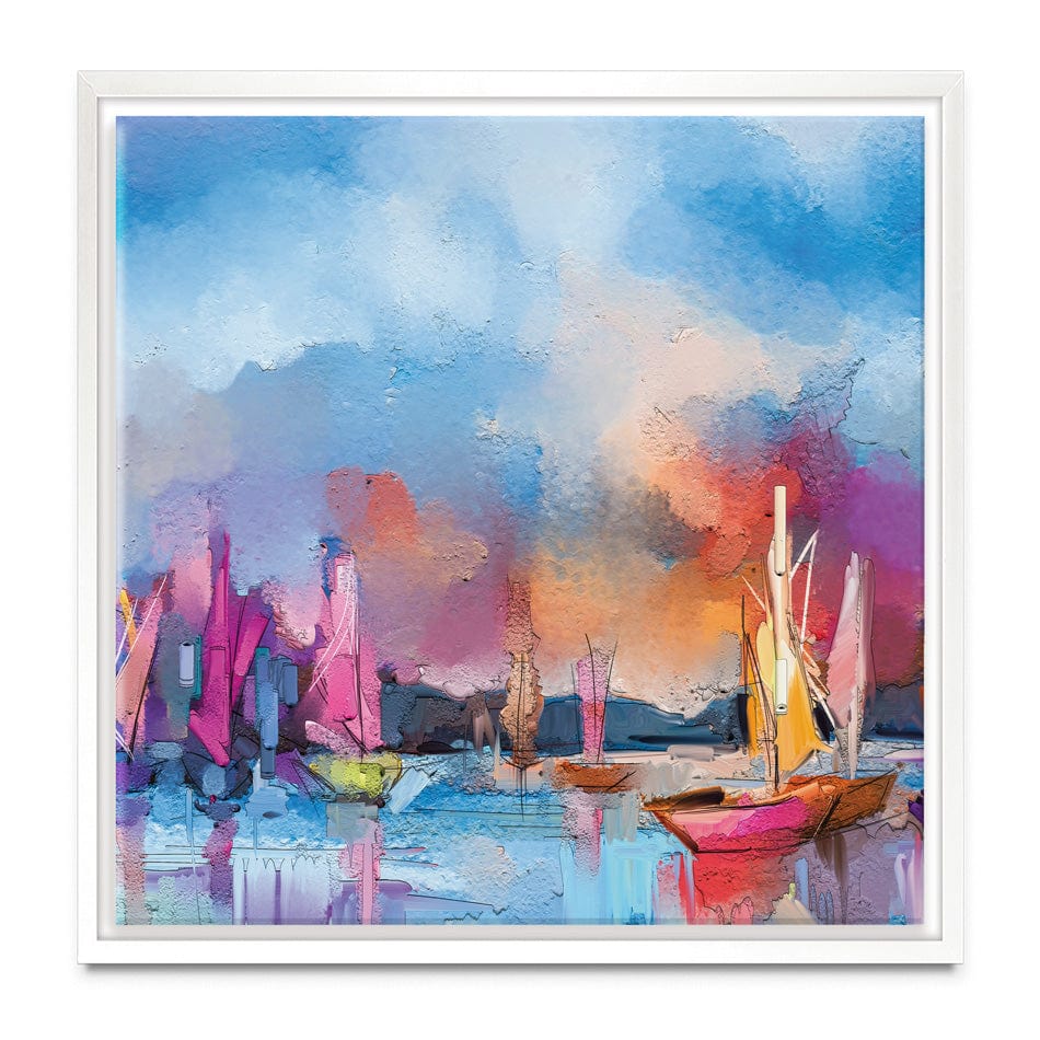Coloured Boats Square Canvas Print wall art product pluie_r / Shutterstock