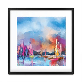 Coloured Boats Square Framed Art Print Coloured Boats Square Framed Art Print wall art product pluie_r / Shutterstock