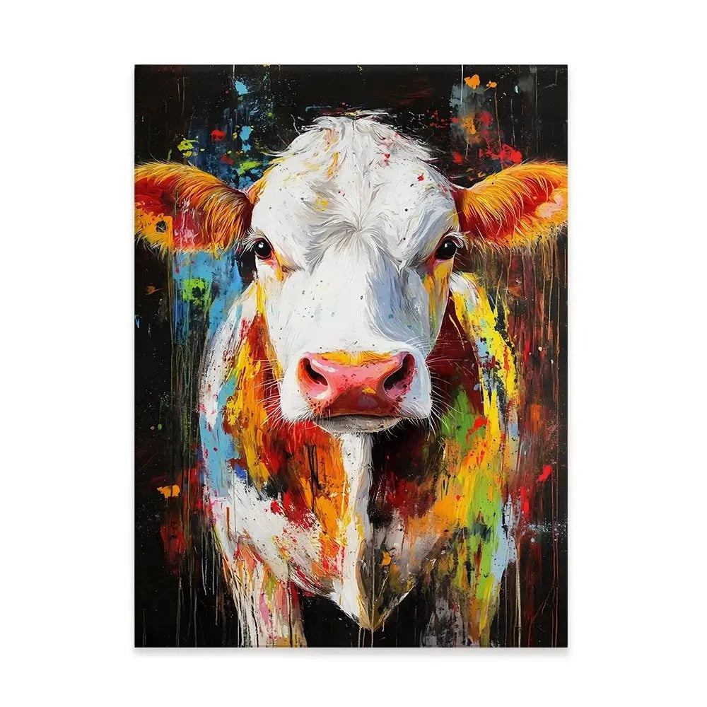 Coloured Cow Canvas Print Coloured Cow Canvas Print wall art product Franklyn Gregory - Independent