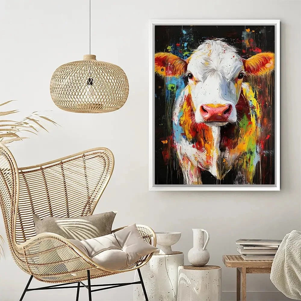 Coloured Cow Canvas Print Coloured Cow Canvas Print wall art product Franklyn Gregory - Independent