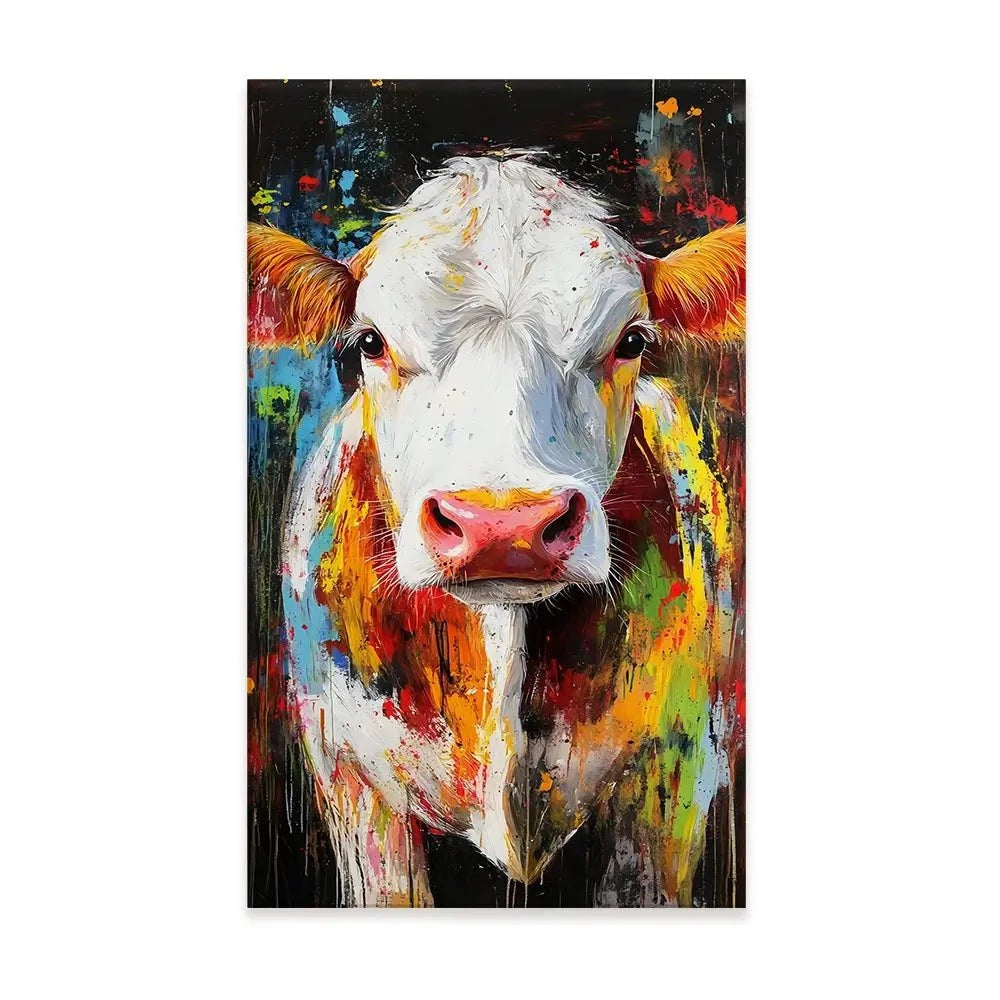Coloured Cow Canvas Print Coloured Cow Canvas Print wall art product Franklyn Gregory - Independent