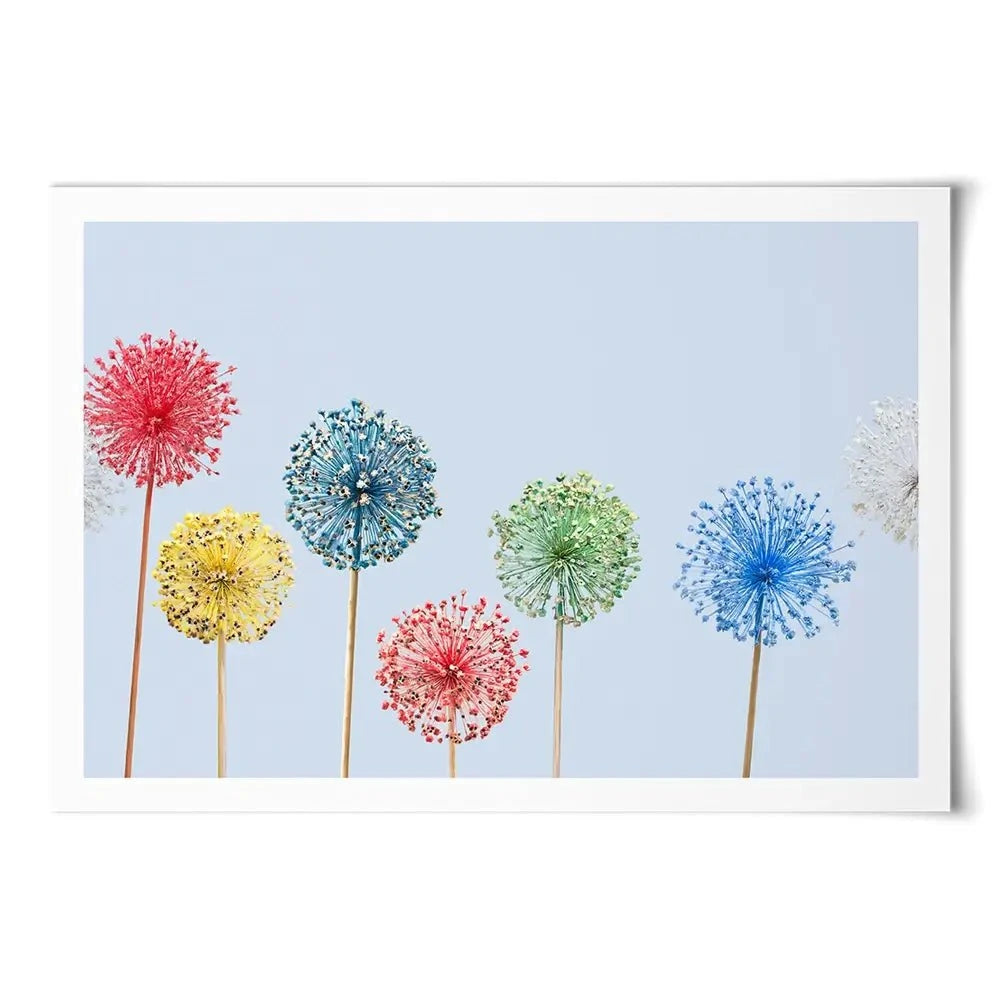 Coloured Dandelions Art Print Coloured Dandelions Art Print wall art product Svetlana Foote / Shutterstock