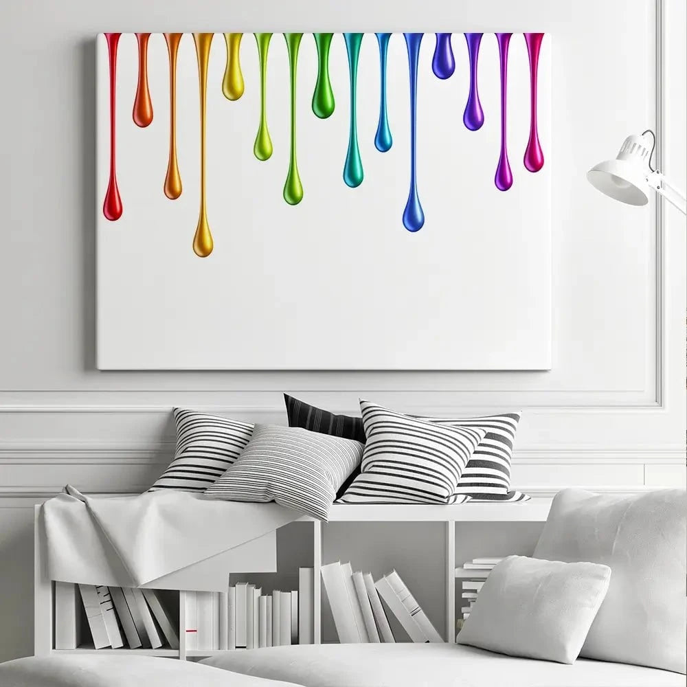 Coloured Paint Drips Canvas Print Coloured Paint Drips Canvas Print wall art product 3d_kot / Shutterstock
