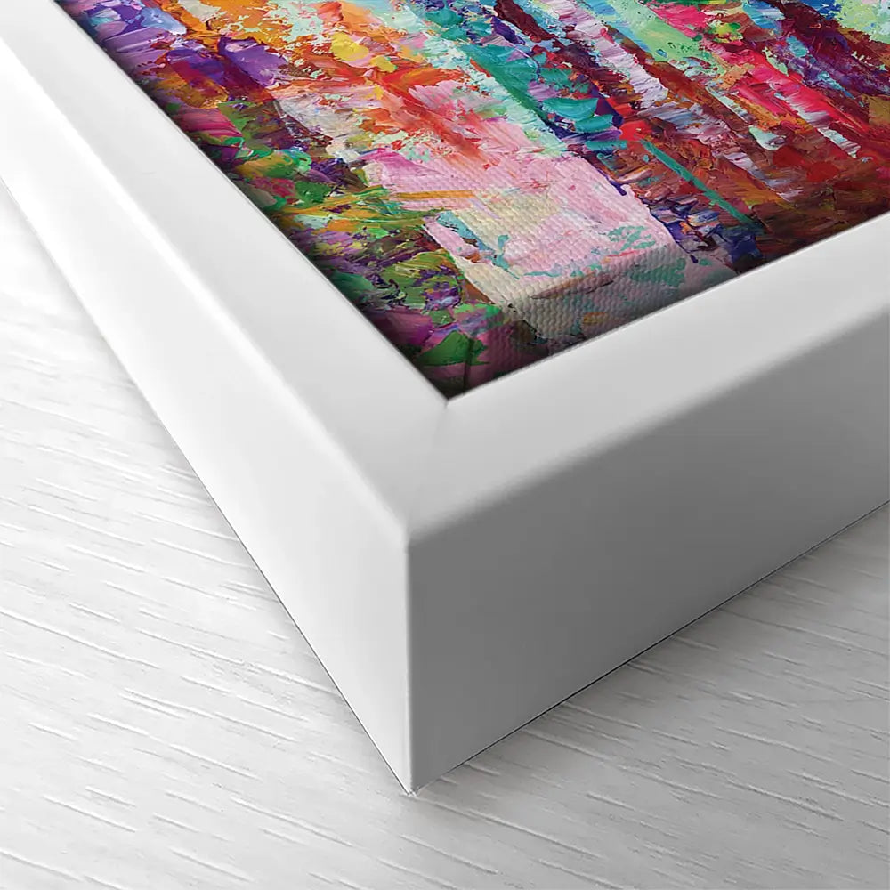 Colourful Abstract Birch Trees Square Canvas Print Colourful Abstract Birch Trees Square Canvas Print wall art product Leon Devenice
