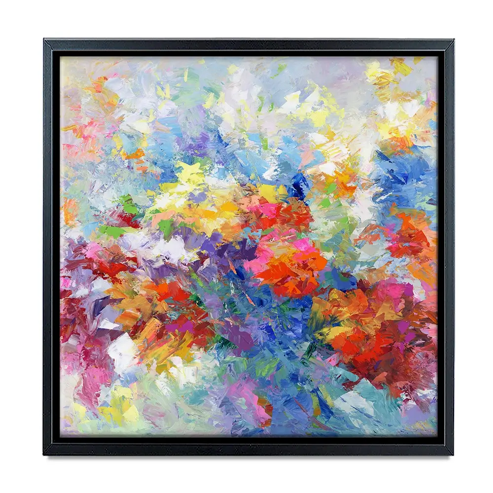Colourful Abstract Floral 2 Square Canvas Print Colourful Abstract Floral 2 Square Canvas Print wall art product Leon Devenice