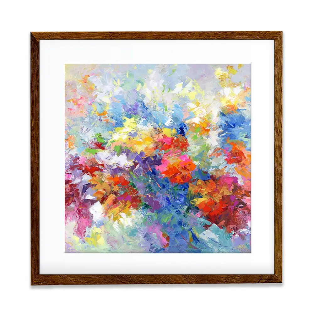 Colourful Abstract Floral 2 Square Framed Art Print Colourful Abstract Floral 2 Square Framed Art Print wall art product Leon Devenice