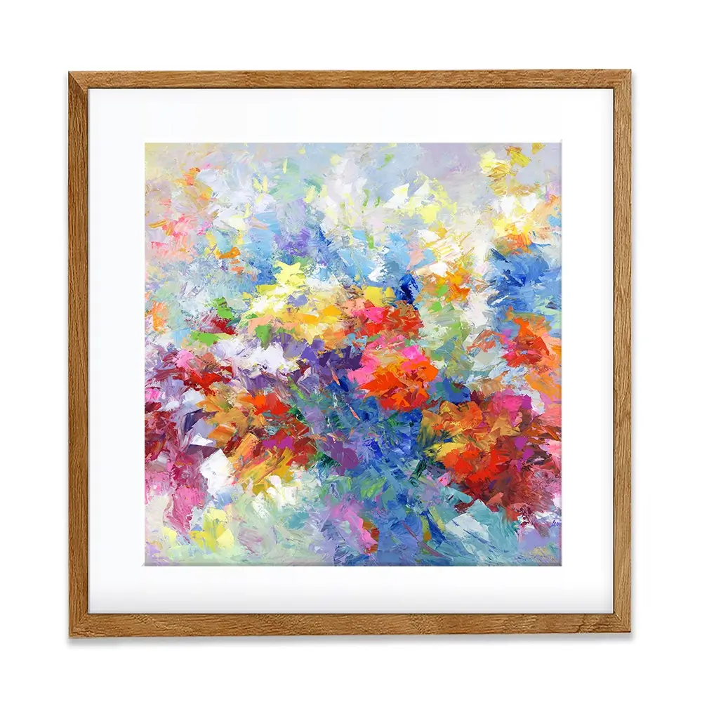 Colourful Abstract Floral 2 Square Framed Art Print Colourful Abstract Floral 2 Square Framed Art Print wall art product Leon Devenice