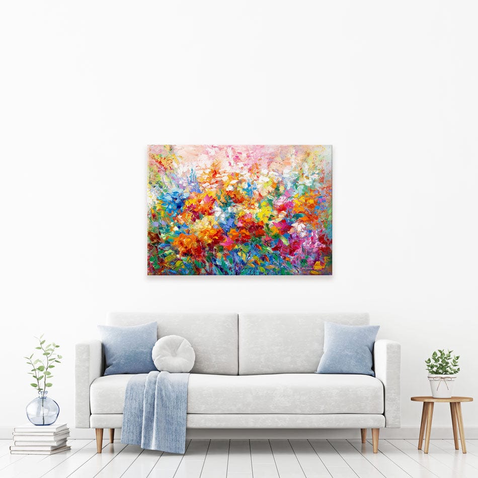 Colourful Abstract Floral Canvas Print wall art product Leon Devenice