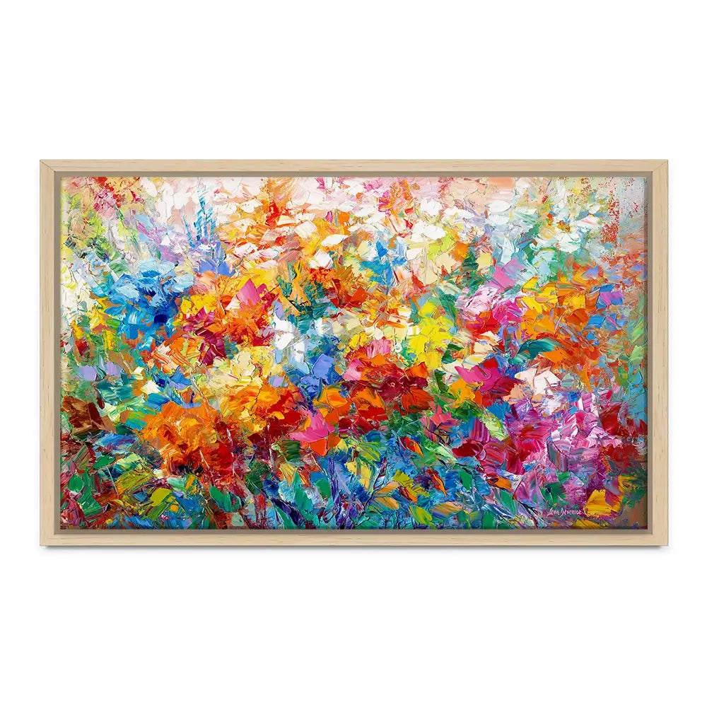 Colourful Abstract Floral Oversized Canvas Print Colourful Abstract Floral Oversized Canvas Print wall art product Leon Devenice