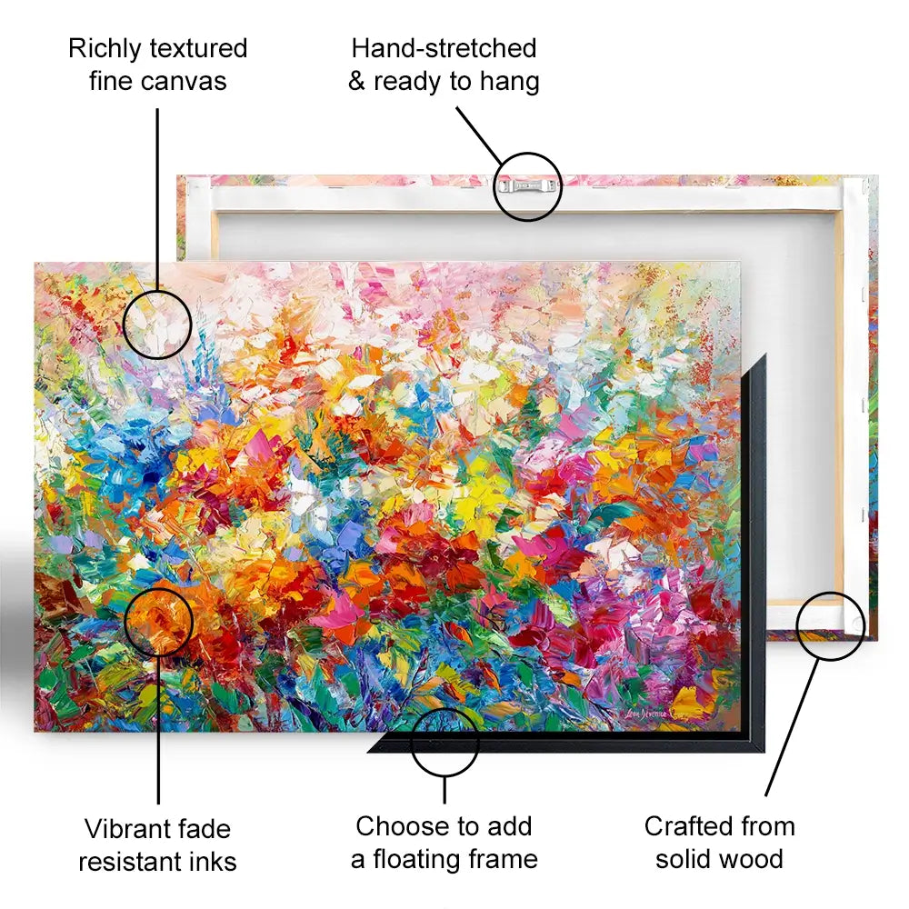 Colourful Abstract Floral Oversized Canvas Print Colourful Abstract Floral Oversized Canvas Print wall art product Leon Devenice