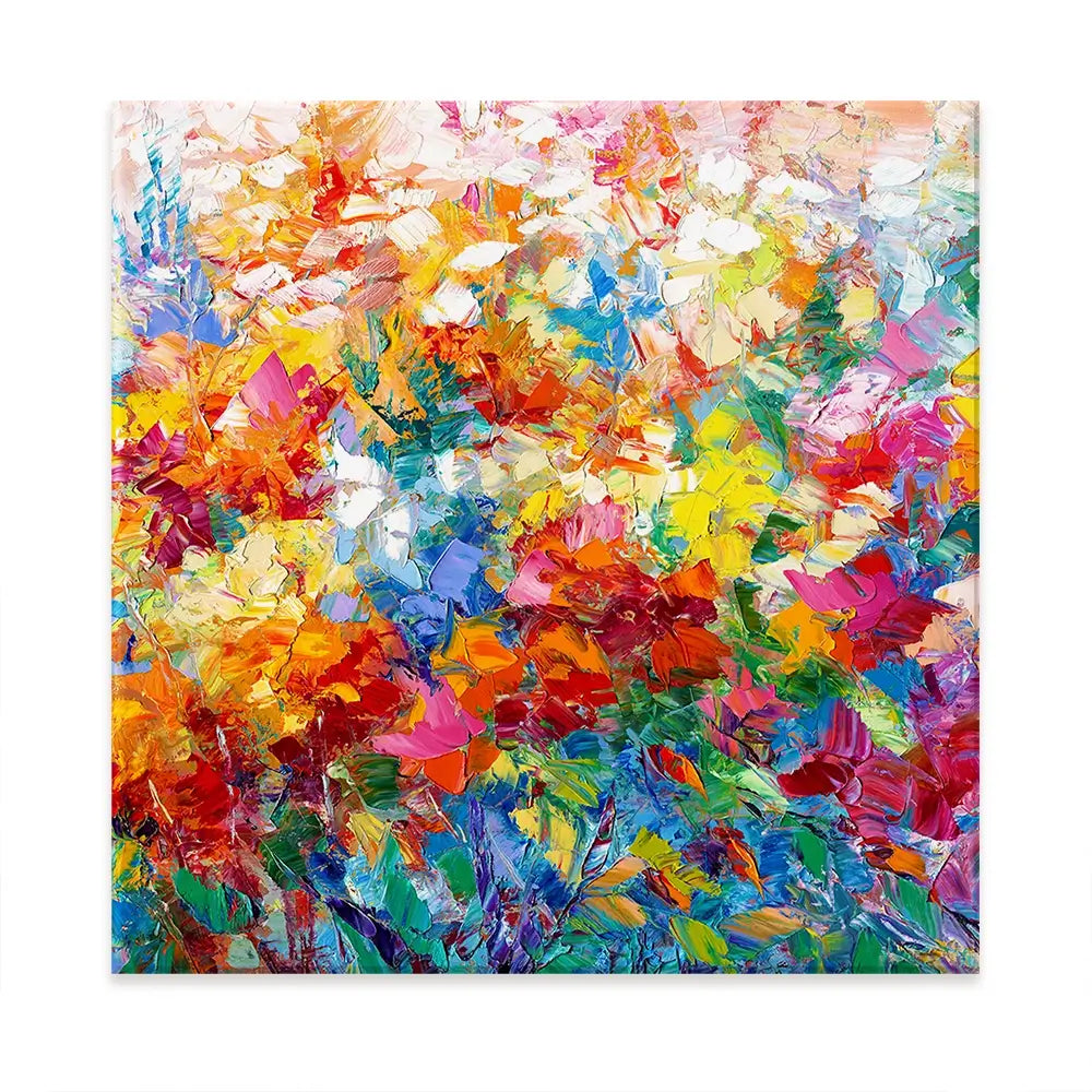 Colourful Abstract Floral Oversized Canvas Print Colourful Abstract Floral Oversized Canvas Print wall art product Leon Devenice