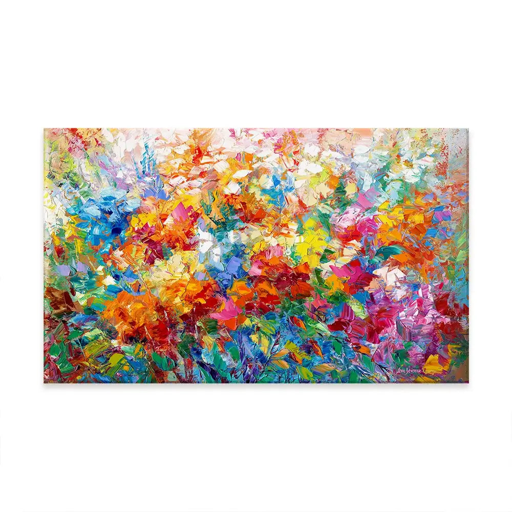 Colourful Abstract Floral Oversized Canvas Print Colourful Abstract Floral Oversized Canvas Print wall art product Leon Devenice