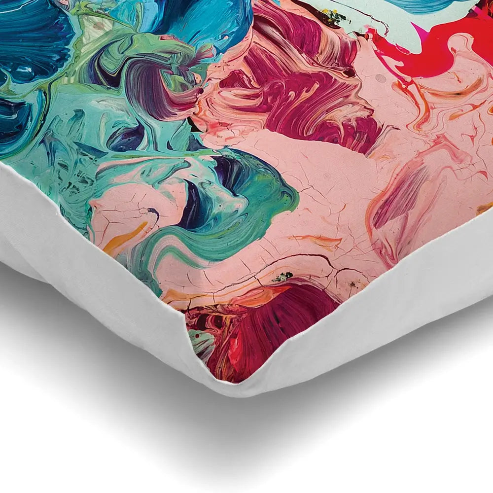 Colourful Abstract Oil Painting Cushion Colourful Abstract Oil Painting Cushion wall art product vhpicstock / Shutterstock