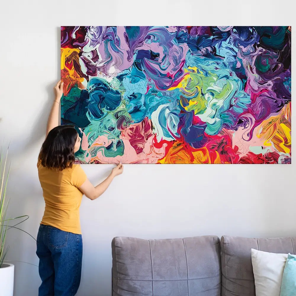 Colourful Abstract Oil Painting Oversized Canvas Print Colourful Abstract Oil Painting Oversized Canvas Print wall art product vhpicstock / Shutterstock