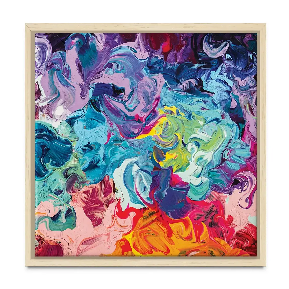 Colourful Abstract Oil Painting Square Canvas Print Colourful Abstract Oil Painting Square Canvas Print wall art product vhpicstock / Shutterstock