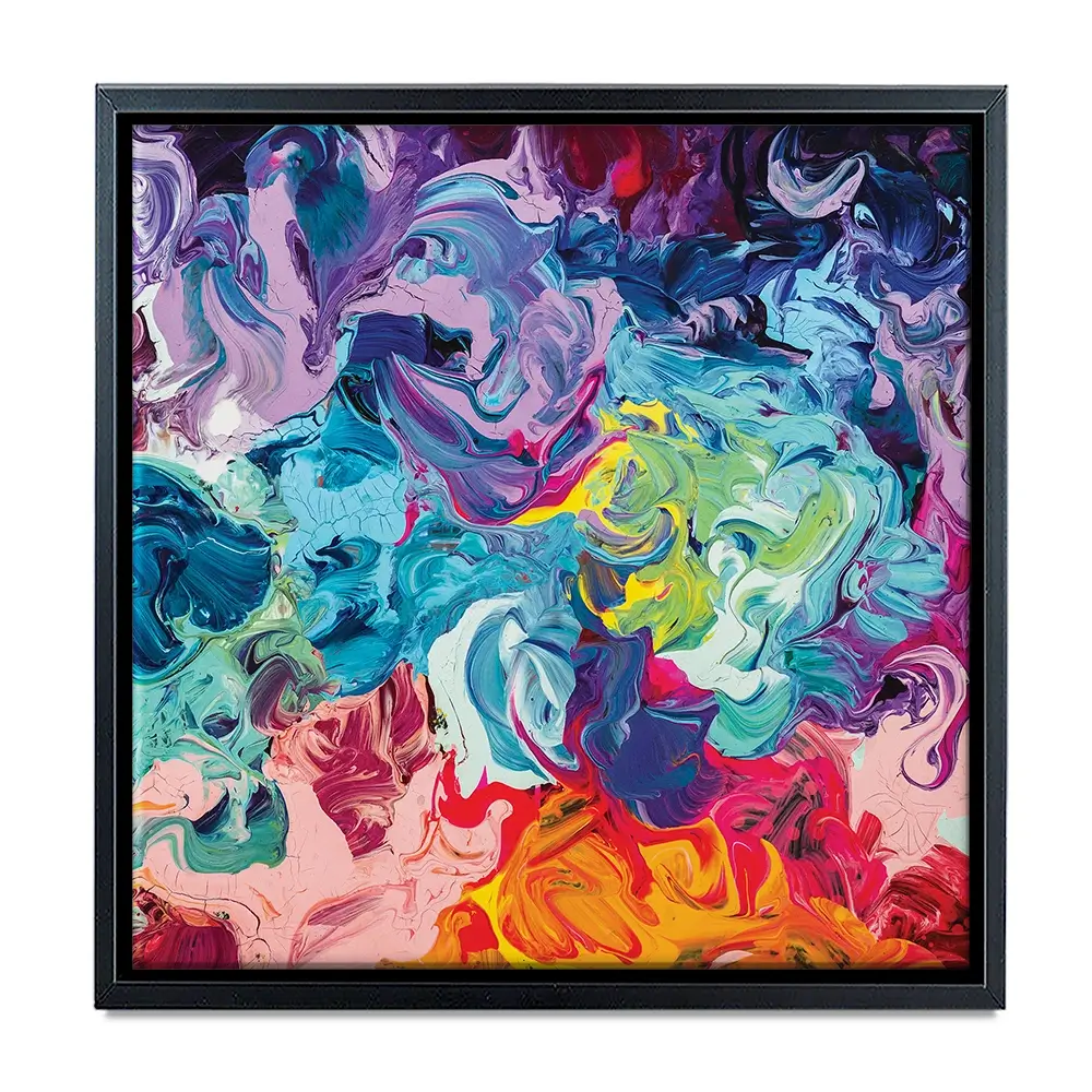 Colourful Abstract Oil Painting Square Canvas Print Colourful Abstract Oil Painting Square Canvas Print wall art product vhpicstock / Shutterstock