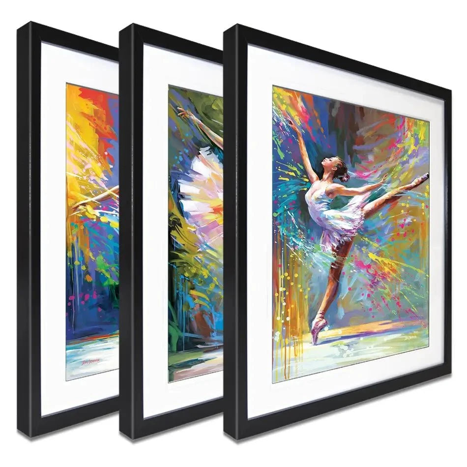 Colourful Ballerinas Framed Art Print Trio Colourful Ballerinas Framed Art Print Trio wall art product Leon Devenice