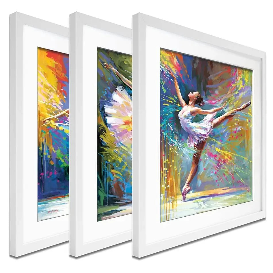 Colourful Ballerinas Framed Art Print Trio Colourful Ballerinas Framed Art Print Trio wall art product Leon Devenice