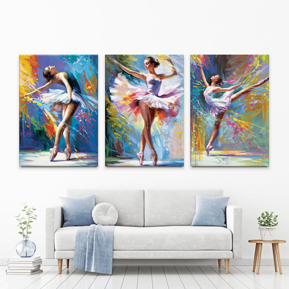 Colourful Ballerinas Trio Canvas Print Colourful Ballerinas Trio Canvas Print wall art product Leon Devenice