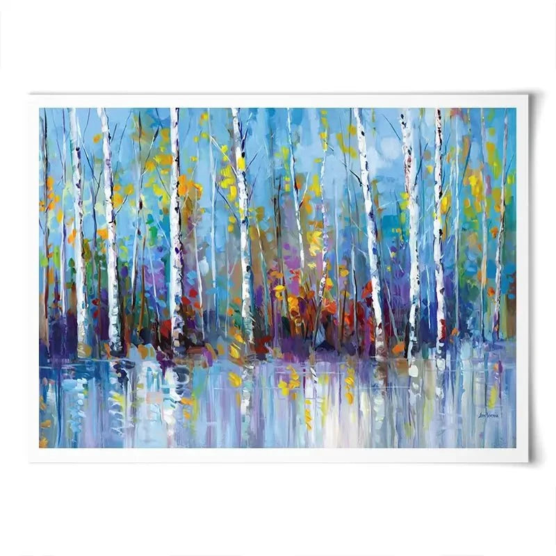 Colourful Birch Trees Art Print Colourful Birch Trees Art Print wall art product Leon Devenice