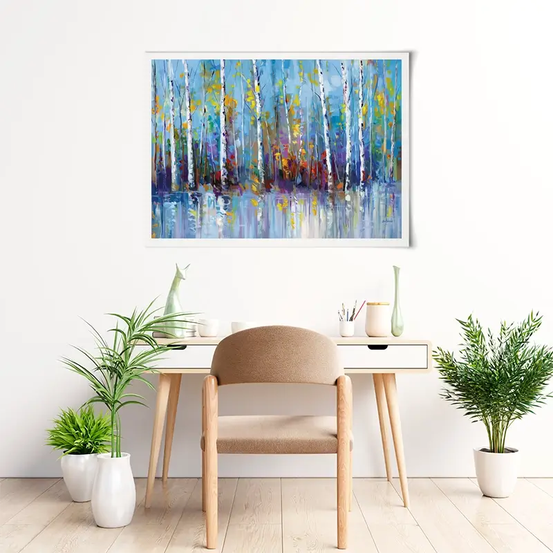 Colourful Birch Trees Art Print Colourful Birch Trees Art Print wall art product Leon Devenice