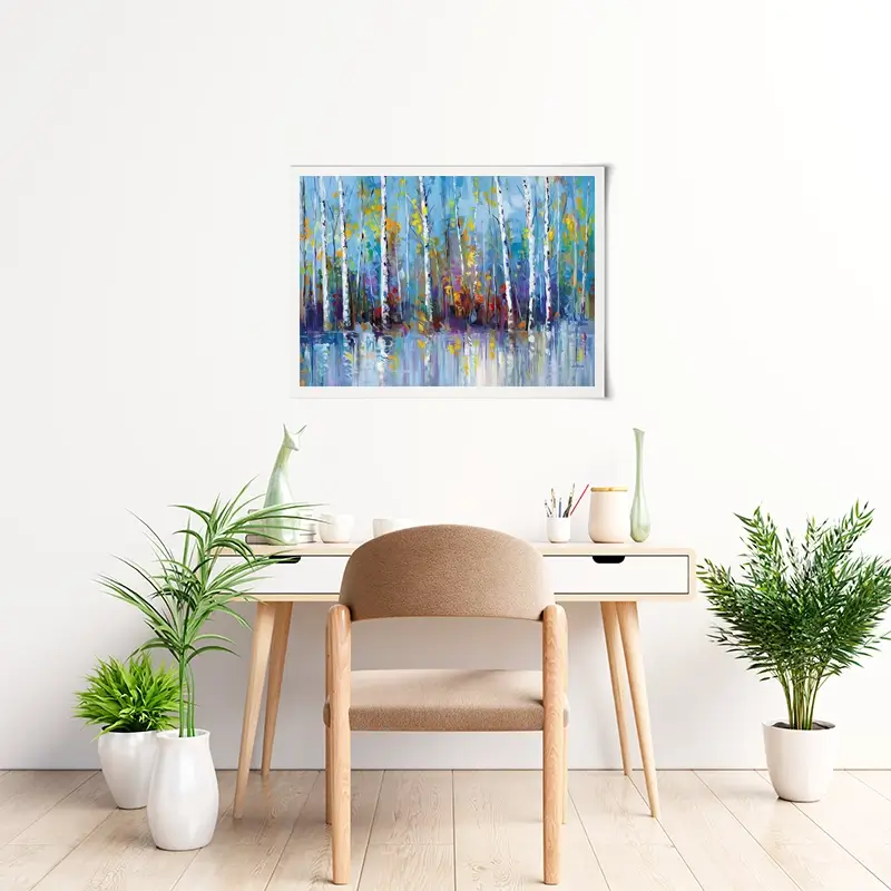 Colourful Birch Trees Art Print Colourful Birch Trees Art Print wall art product Leon Devenice