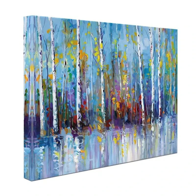 Colourful Birch Trees Canvas Print Colourful Birch Trees Canvas Print wall art product Leon Devenice
